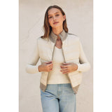 Sherpa and Puff Contrast Vest (1): CREAM OAT