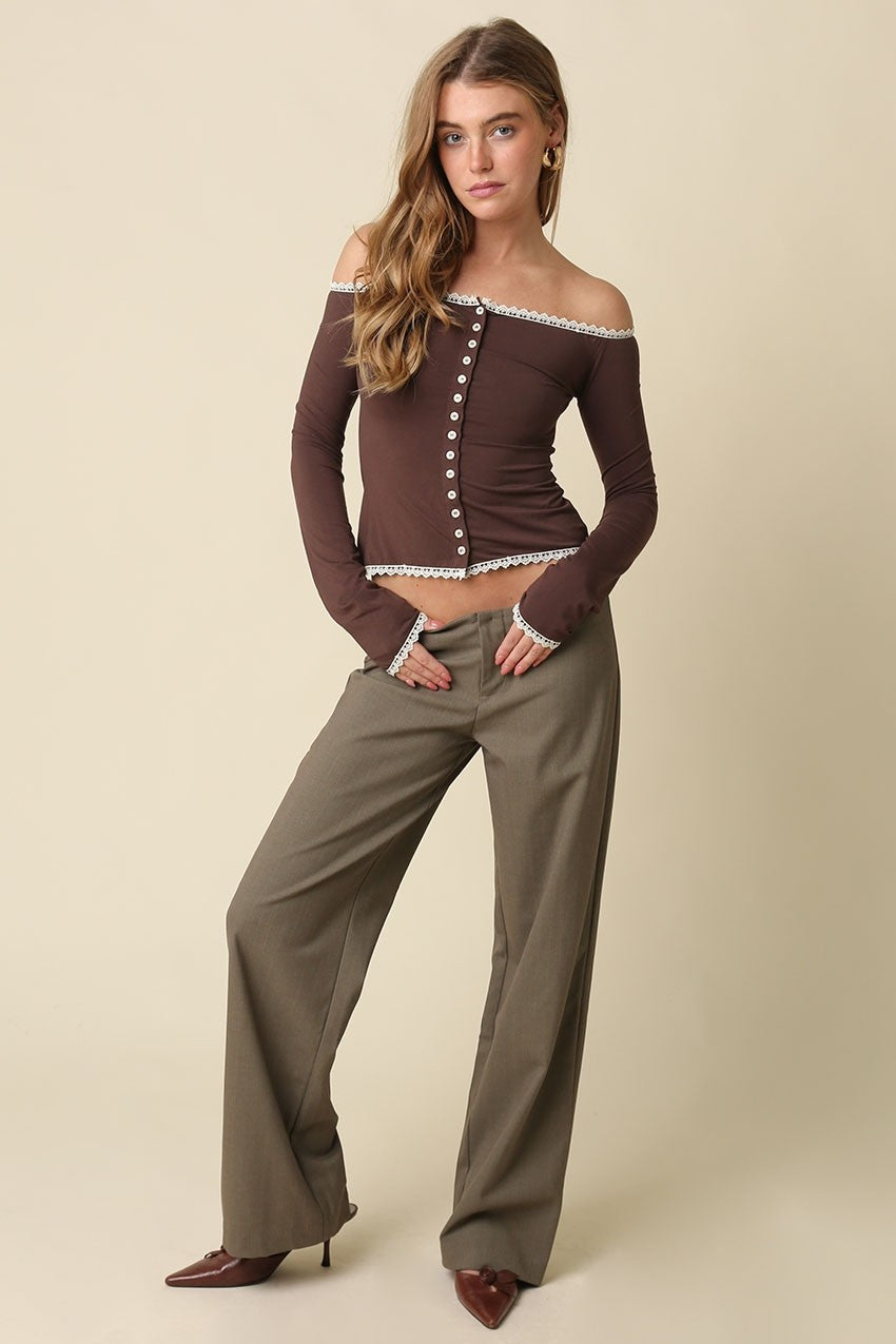 Jodie Off Shoulder Cardigan Top
