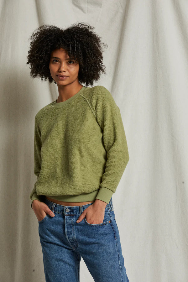 PERFECT WHITE TEE: THE ZIGGY FLEECE COTTON SWEATSHIRT