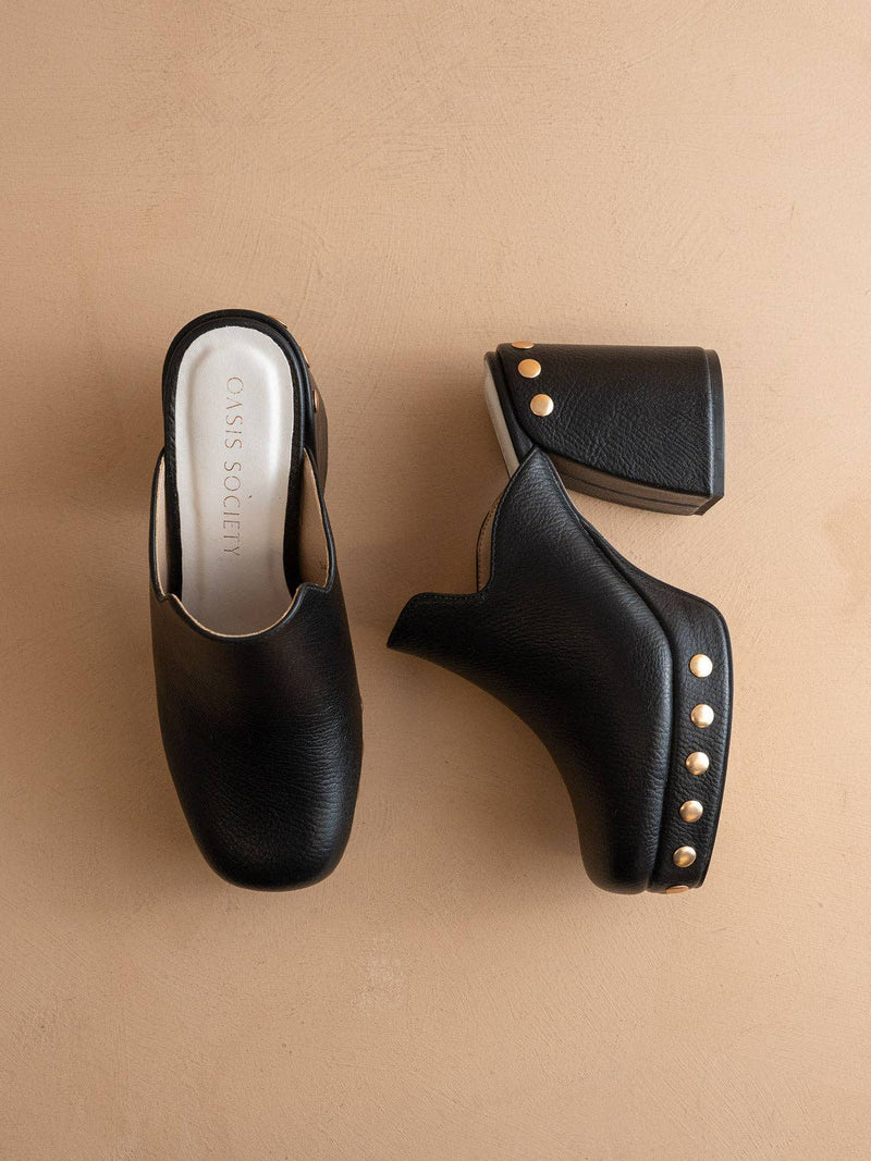 The Sierra | Black Platform Clog Mule: BLACK / 6.5