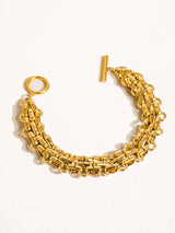 Donni 18K Gold Non-Tarnish Bold Weave Bracelet: Yellow Gold