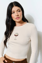 COLLEEN ESPRESSO MARTINI BEADED TOP - Fun: Sand / L