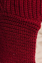 ROUND NECK SHORT SLEEVE BACK TIE KNIT TOP: Brown / M