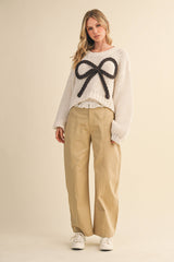 CHUNKY SWEATER TOP: MOCHA / S