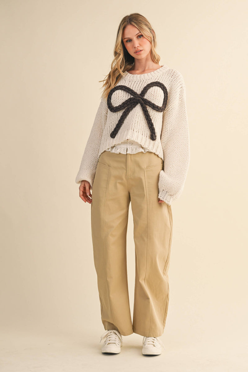 CHUNKY SWEATER TOP: MOCHA / S