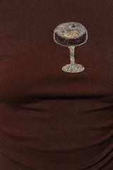 COLLEEN ESPRESSO MARTINI BEADED TOP - Fun: Sand / M