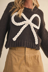 CHUNKY SWEATER TOP: MOCHA / S
