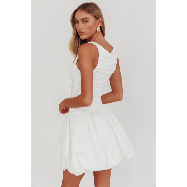 CLOUD PUFF MINI DRESS / ST5186J: WHITE