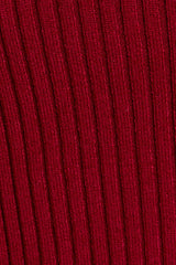 ONE SHOULDER RIBBED DIFFERENCE DETAIL SWEATER TOP: H BROWN / XS