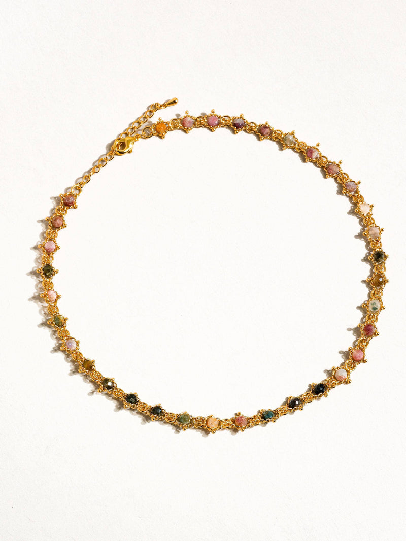 Skylar 18K Gold Multi-Stone Chained Bracelet, Necklace: Multi-Colored / Bracelet