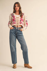 TIE-FRONT CARDIGAN: S