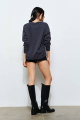 SORA MARTINI BEAD SWEATER - Trendy, Fun, Cozy: Charcoal / M