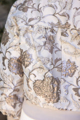 Floral Metallic Jacquard Bomber Jacket L