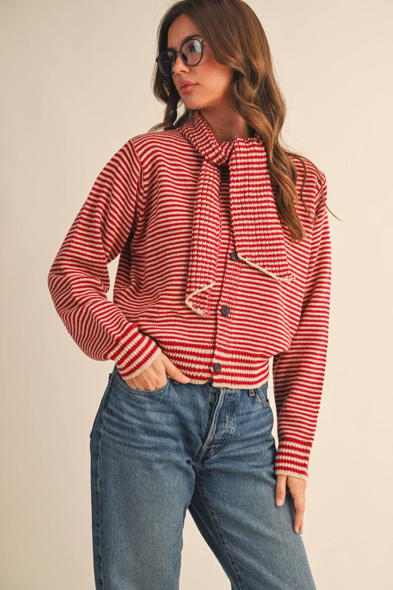 CARDIGAN: Red Burgundy / L