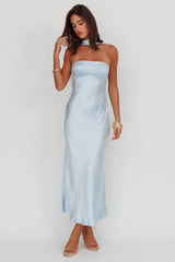HALTER SATIN MAXI DRESS