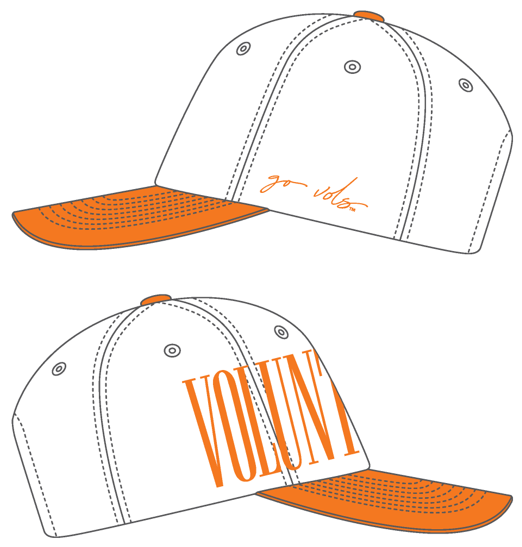Tennessee Saturday Stretch Canvas Trucker Hat: ORANGEIVORY / O