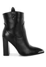 Hatter Pointed Toe Faux Leather Boots: Black / US-9.5 / UK-7.5 / EU-40.5
