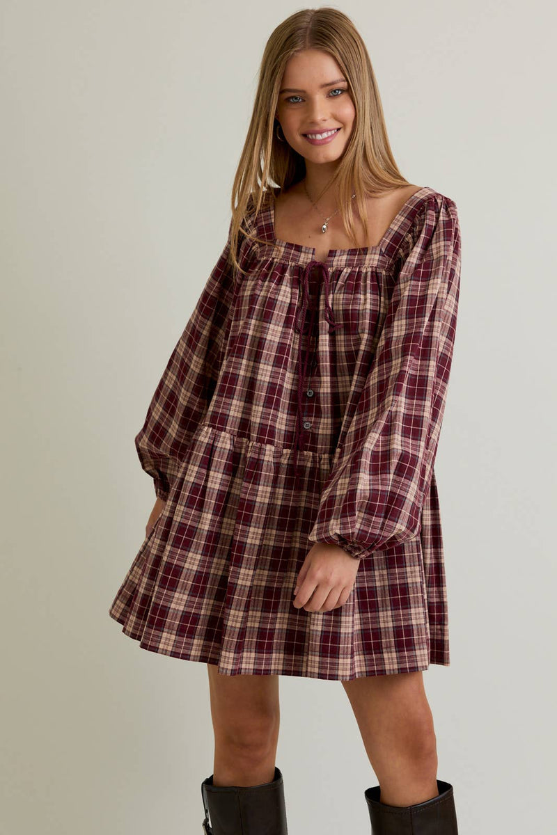 FLANNEL MINI DRESS M