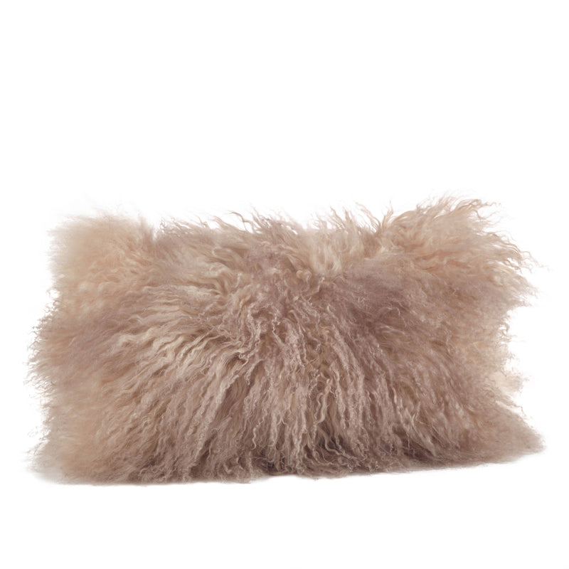Mongolian Lamb Fur Pillow - Poly Filled: Forest Green / Polyester Insert / 20"