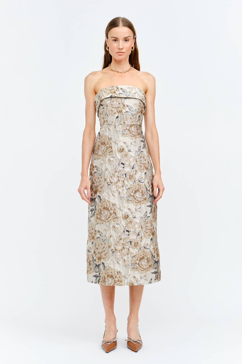 Isadora Dress: TAUPE / S