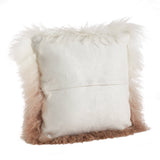 Ombre Lamb Fur Pillow: Natural / Polyester Insert / 20"