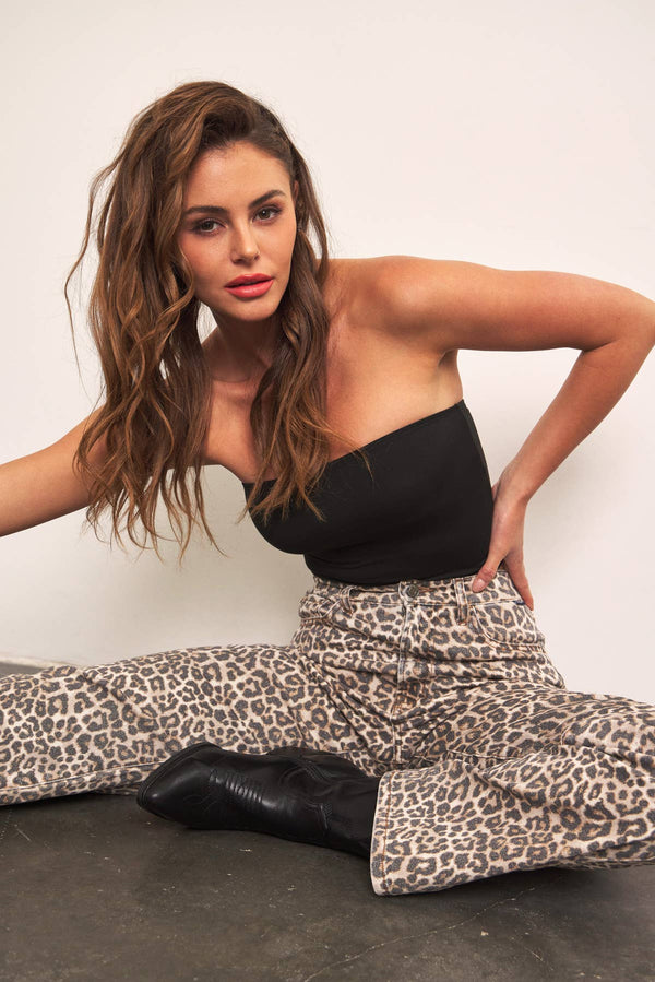 Leopard Super High Rise Dad Jean 11