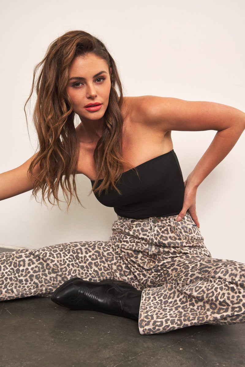 Leopard Super High Rise Dad Jean 11