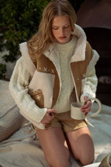 OVERSIZED VEST: CAMEL / SM
