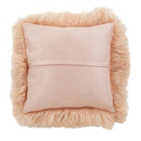 Mongolian Lamb Fur Pillow - Poly Filled: Ivory / Polyester Insert / 20"
