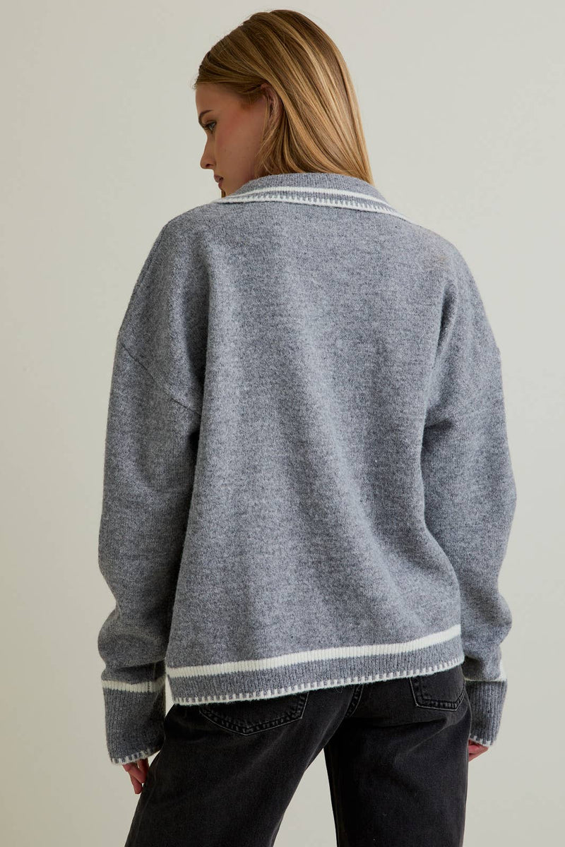 KNIT SWEATER TOP HEM DETAIL M