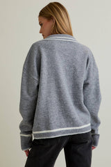 KNIT SWEATER TOP HEM DETAIL L