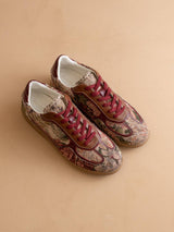 The Dalia | Mauve Tapestry Lace Up Sneaker: MAUVE TAPESTRY / 10