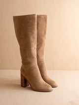 The Shiloh | Latte Knee High Block Heel Boot: LATTE / 8.5