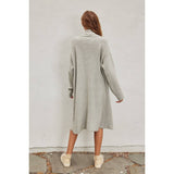 Cozy Long Cardigan: LIGHT GREY / S/M-M/L(4-2)