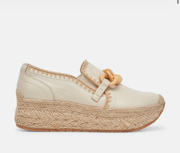 JHENEE ESPADRILLE SNEAKERS: IVORY LEATHER