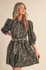 FLORAL MINI DRESS: S