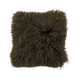Mongolian Lamb Fur Pillow - Poly Filled: Forest Green / Polyester Insert / 20"
