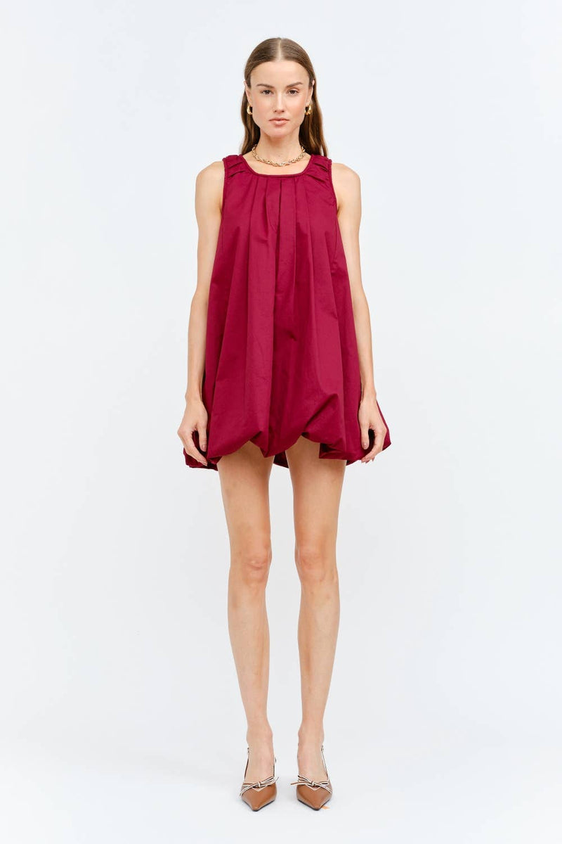 Marga Dress: BURGUNDY / L