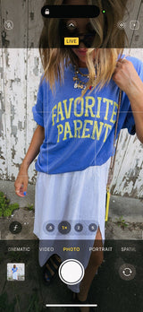 Favorite parent graphic tee - blue/ yellow: M