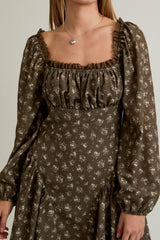 PUFF LONG SLEEVE MINI DRESS L