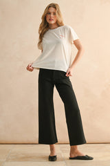 MMP1745   2 POCKETS PONTE PANTS: BLACK / S
