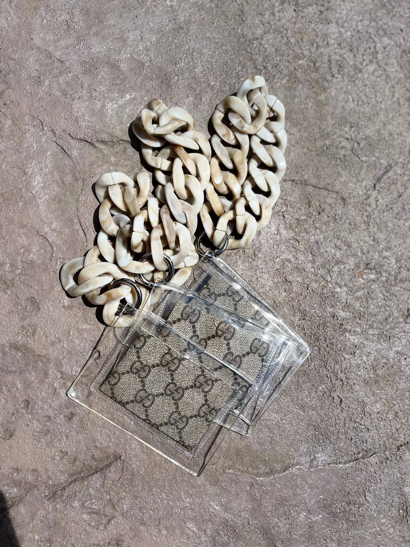 Tortoise G-Thang Clear Wristlet, Stadium Approved Upcycled