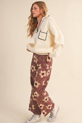 COLLARED SWEATER: Chocolate Ivory / M