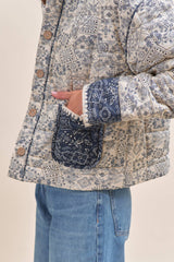 BANDANA PRINT JACKET: Navy / L