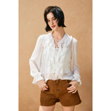 Erosion and Light Frilly Chiffon Blouse