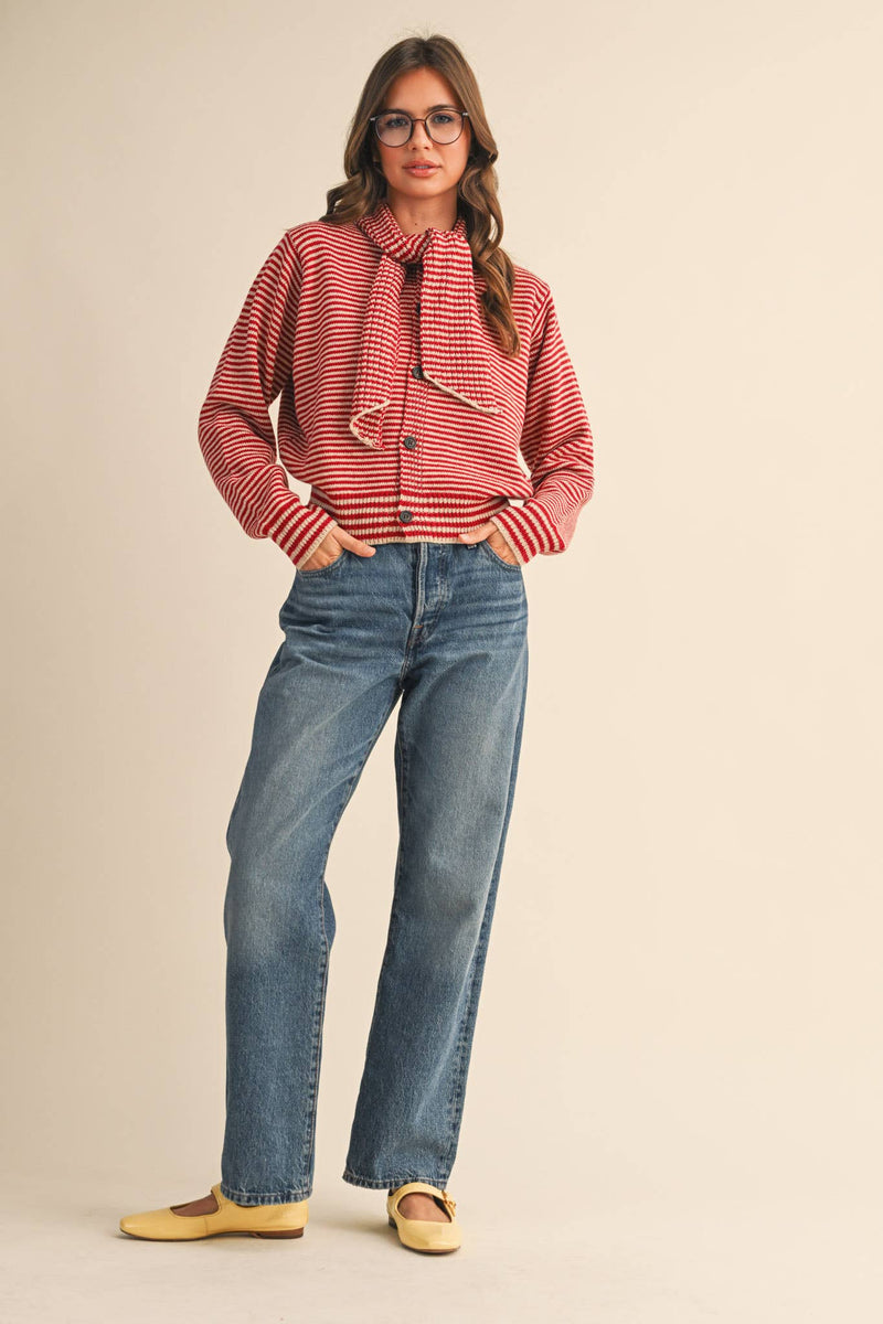 CARDIGAN: Red Burgundy / M
