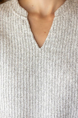 Elastic Band Detailed Textured Top L