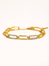 Évasion 18K Gold Non-Tarnish Glam Rhinestone Chain Bracelet: Yellow Gold