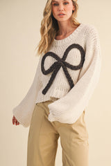 CHUNKY SWEATER TOP: MOCHA / S