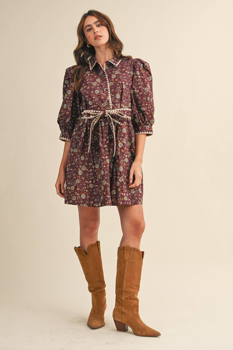 FLORAL MINI DRESS: S